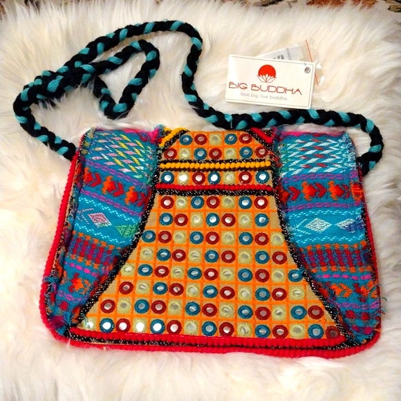 Big Buddha JS Banjo Crossbody Bag Teal Multicolor. - Picture 2 of 10